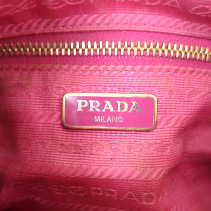 楽天市場】PRADA / プラダ □ポーチ キャンバス ピンク 小物入れ  