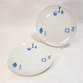 深川製磁 ◆深川製磁/ブルーチャイナ 大皿(2枚組) すまい 雑貨 有田焼 ギフト【中古】