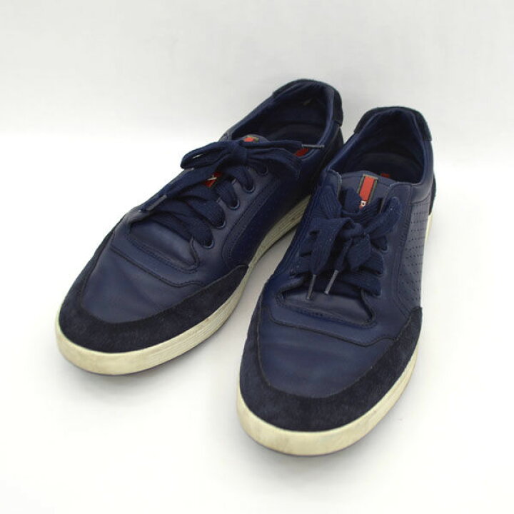 楽天市場 Prada プラダ Prada レザー スニーカー 紺 9 メンズ Men 男性 ボーイズ 紳士 靴 クツ シューズ Shoes ブランド 中古 アーチェリー２ ａｒｃｈｅｒｙ