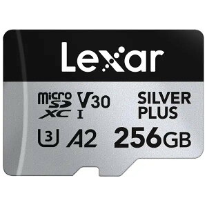 Lexar microSDXC�J�[�h 256GB Professional SILVER PLUS�V���[�Y V30 UH-I U3 A2 (R:205MB/s W:150MB/s) LMSSIPL256G-BNANJ