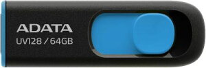 ADATA �t���b�V���������[ DashDrive UV128 USB3.2 Gen1�Ή� 64GB AUV128-64G-RBE (�J���[�F�u���b�N+�u���[)