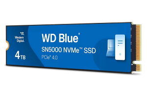 Western Digital WD Blue SN5000 ����SSD 4TB (�ǎ�ő� 5500MB/�b �����ő� 5000MB/�b) M.2-2280 NVMe WDS400T4B0E