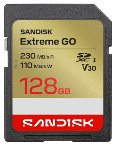 SANDISK �T���f�B�X�N 128GB Extreme GO SDXC SD�J�[�h UHS-I �ǎ�230MB/�b ����110MB/�b U3 V30 SDSDXGN-128G-GNCIN