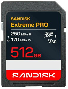 SANDISK �T���f�B�X�N Extreme Pro V30 UHS-I U3 SDXC SD�J�[�h 512GB (�ǎ�250MB/�b�A����170MB/�b) SDSDXXJ-512G-GSCIN
