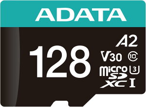 ADATA �G�C�f�[�^ 128GB Premier Pro microSDXC CL10 UHS-I U3 V30 A2 SD�ϊ��A�_�v�^�[�t�� AUSDX128GUI3V30SA2-RA1
