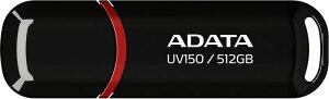 ADATA �G�C�f�[�^ USB������ 512GB USB3.2 ( Gen1 ) �Ή� �L���b�v�t �u���b�N AUV150-512G-RBK