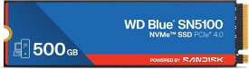 Western Digital ウエスタンデジタル WD Blue SN5100 M.2 2280 SSD 内蔵 500GB NVMe PCIe Gen4 x4 ( 読取り最大 6600MB/s 書込み最大 5600MB/s ) ゲーミング WDS500G5B0E