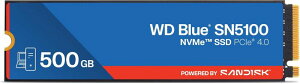 Western Digital EGX^fW^ WD Blue SN5100 M.2 2280 SSD  500GB NVMe PCIe Gen4 x4 ( ǎő 6,600MB/s ݍő 5,600MB/s ) Q[~O WDS500G5B0E