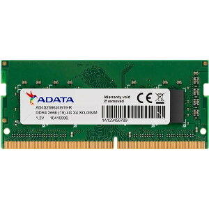 ADATA GCf[^ PC4-21300 DDR4-2666 4GB m[gPCp 260pin Unbuffered SO-DIMM AD4S2666J4G19-R