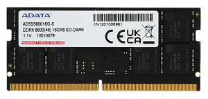 ADATA �G�C�f�[�^ PC5-44800 DDR5-5600 16GB �m�[�gPC�p �������[ 262pin 1.1V Unbuffered SO-DIMM AD5S560016G-S