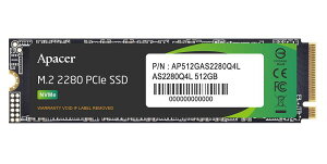Apacer �A�y�C�T�[ SSD 512GB M.2 PCIe Gen4 x 4 NVMe �ő�Ǎ����x 3600MB/s �ő发�����x 3000MB/s AP512GAS2280Q4L-1