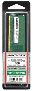 ARCHISS A[LX DDR4-2400 PC4-19200 16GB fXNgbvPCp W[`bv U-DIMM AS-2400D4-16G-MJ