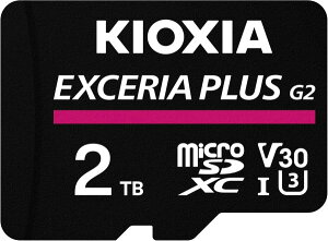 KIOXIA �L�I�N�V�A EXCERIA PLUS G2 2TB microSDXC�J�[�h Class10 UHS-I U3 A1 V30 �Ή� (�Ǎ����x�F100MB/s�^�������x�F90MB/s) LMPL2M002TG2