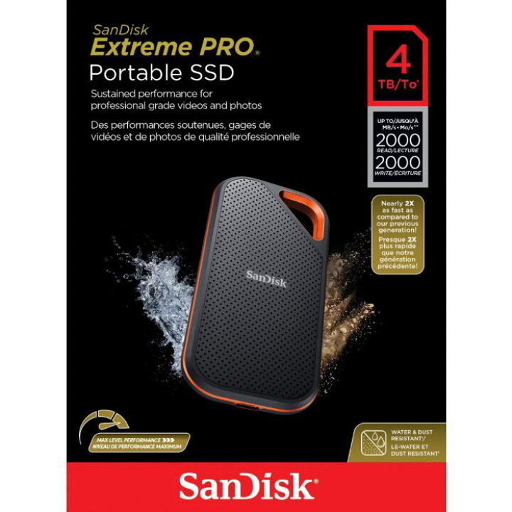楽天市場】SanDisk Extreme PRO 外付け ポータブル SSD 4TB USB 3.2 