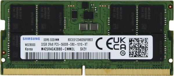 SAMSUNG ORIGINAL サムスン純正 PC5-44800 DDR5-5600 32GB ノートPC用 メモリー 262pin Unbuffered SO-DIMM M425R4GA3BB0-CWM バルク品