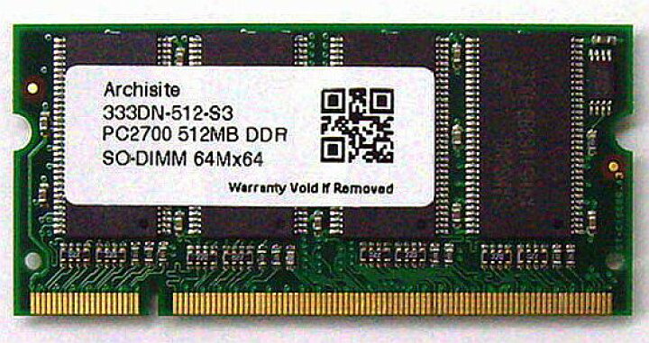 楽天市場】Samsung 3rd サムスンチップ搭載 SODIMM DDR333 PC2700 512MB ノートPC用メモリ :  アーキサイト＠ダイレクト