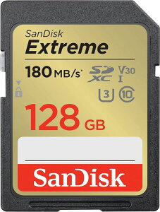 SanDisk TfBXN SDXCJ[h SDJ[h Extreme Class10 UHS-I U3 V30 4K R:180MB/s W:90MB/s SDSDXVA-128G-GNCIN