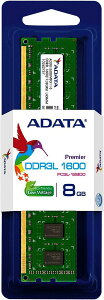 yViz ADATA GCf[^ PC3L-12800 DDR3L-1600 8GB U-DIMM d fXNgbvPCp  ADDU1600W8G11-S