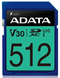 ADATA SDJ[h SDXC 512GB UHS-I U3 Class10 V30 KiΉiǍF100MB^F85MBjASDX512GUI3V30S-R