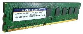 SuperTalent マイクロンチップ搭載 PC3-12800 DDR3-1600 4GB 240pin U-DIMM デスクトップPC用 メモリーモジュール バルク品 W1600UB4GM