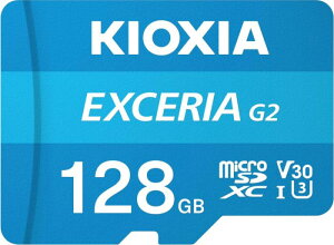 KIOXIA �L�I�N�V�A EXCERIA G2 128GB microSDXC�J�[�h Class10 UHS-I U3 A1 V30 �Ή� (�Ǎ����x�F100MB/s�^�������x�F50MB/s) LMEX2L128GG2