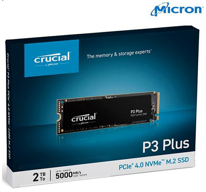 楽天市場】Crucial クルーシャル M.2 SSD NVMe P3 Plusシリーズ 2TB M 