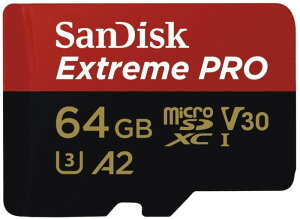 SanDisk �T���f�B�X�N Extreme PRO 64GB microSDXC�J�[�h UHS-1 U3 A2 V30�Ή� (R�F200MB/s W�F90MB/s) SDSQXCU-064G-GN6MA