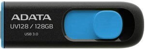ADATA �t���b�V���������[ DashDrive UV128 USB3.2 Gen1�Ή� 128GB AUV128-128G-RBE (�J���[�F�u���b�N+�u���[)