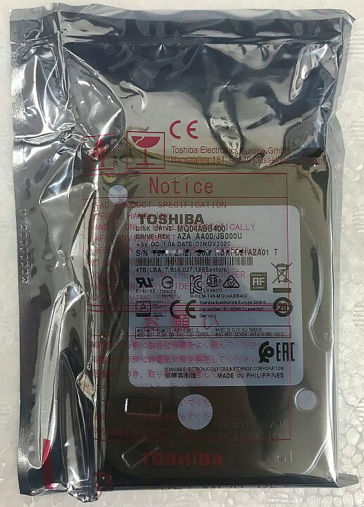 楽天市場】TOSHIBA 東芝 2.5inch HDD 4TB SATA 6Gbps 5400回転 15mm厚 