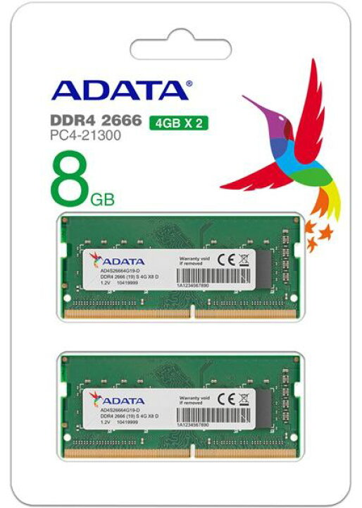 楽天市場】ADATA エイデータ PC4-21300 DDR4-2666 8GB ( 4GB x 2枚 