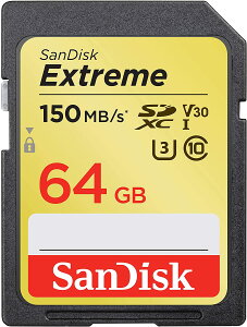SanDisk TfBXN Extreme SDXCJ[h 64GB UHS-I U3 V30 4K R:150MB/s W:60MB/s SDSDXV6-064G-GNCIN