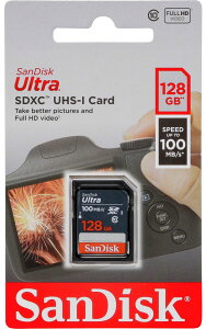 SANDISK �T���f�B�X�N 64GB SDXC�J�[�h UHS-I �ő�Ǎ����x100MB/s Class10 �ϊ��A�_�v�^���� SDSDUNR-128G-GN3IN