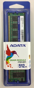 �y�V�i�zADATA �G�C�f�[�^ �f�X�N�g�b�vPC�p������ DIMM SDRAM PC3200 DDR-400 512MB AD1U400A512M3-S