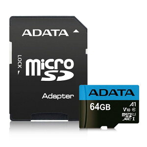 ADATA microSDXC�J�[�h 64GB UHS-I U1 Class10 V10 A1 �Ή��i�Ǎ��F100MB�^�����F25MB�jAUSDX64GUICL10A1-RA1