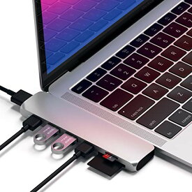 Satechi Type-C アルミニウム Proハブ 7-in-2 (シルバー) 多機能USB-Cポート 40Gbs PD, 4K HDMI, USB-A, micro/SDスロット (MacBookPro/ Air2018以降対応)