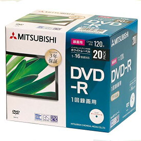 三菱ケミカルメディア 1回録画用 DVD-R CPRM 120分 20枚 5プラケース ホワイトプリンタブル 片面1層 1-16倍速 3年保証 VHR12JP20D1-B