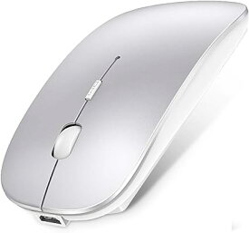 ワイヤレスマウス Bluetoothマウス 無線 超薄型 静音 充電式 省エネルギー 2.4GHz 3DPIモード 高精度 持ち運び便利 iPhone/iPad/Mac/Windows/Surface/Microsoft Proに対応 (シルバー)