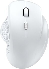 マウス Bluetooth 静音 【マルチ接続・2.4GHz＆BLuetooth5.2】 ワイヤレスマウス マウス 無線 5ボタン 握りの極み エルゴノミクス マウス 節電モデル 【戻る/進むボタン搭載】 DPss mouse (ホワイト)