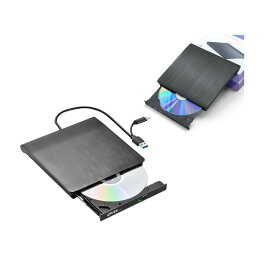 外付けDVD CDドライブ 高速処理 8XDVD 24XCD 光学ドライブ外付け 読取り 書込み可 バスパワー USB 2.0/3.0&Type-C両接続 外付けCDドライブ (ブラック)日本語説明書付きドライブレコーダー外付け パソコンCD外付け dvdマルチドライブ 書き込み 取り込み 読み込み