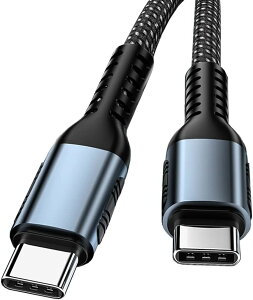 USB-C & USB-C ケーブル 1M Type-c ケーブル PD対応 100W/5A急速充電 E-Markチップ搭載 超高耐久ナイロン タイプc ケーブル MacBook Pro/Air、iPad pe c機種対応 (1M)