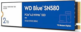 Western Digital ウエスタンデジタル 内蔵SSD 2TB WD Blue SN580 (読取り最大 4,150MB/秒) M.2-2280 NVMe WDS200T3B0E-EC 【国内正規代理店品】