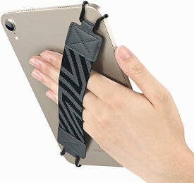 タブレットバンド Dadanism シリコンフック タブレット ハンドストラップ タブレット用ハンドバンド タブレットホルダー 片手持ち 落下防止 簡単脱着 6-8インチ対応 対応-iPad Mini 6/5/8/8Plus スペースグレー
