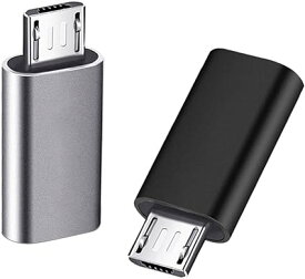 YFFSFDC マイクロUSB変換アダプター タイプC Micro USB 変換アダプタ 2個入り Type C メス to Micro USB オス 変換コネクタ 充電とデータ転送 Galaxy、Nexus、対応 （ブラック 、シルバー）