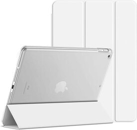 JEDirect iPad 9/8/7 ケース (10.2インチ 2021/2020/2019モデル 第9/8/7世代用) ケース 三つ折りスタンド 耐衝撃カバー オートウェイクアップ/スリープ機能 (ホワイト)