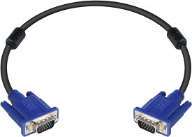 Pasow ディスプレイケーブル VGAケーブル 0.5m D-sub15ピン オス-オス 細い 金メッキコネクタ コア付 テレビコンピューター、プロジェクター等に適用 0.5m