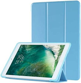ddice iPadケース iPad 第7・8・9世代 10.2 inch 手帳型 アイパッドカバー シンプル ブック型カバー 三つ折りスタンド 耐衝撃カバー ケース カバー おしゃれ アイパッド iPadカバ 第7・8・9世代, ブルー)