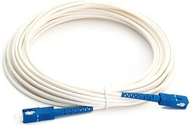 光ファイバーケーブル 光回線ケーブル ONU 終端装置 宅内光配線コード 光ケーブル SC-SCコネクタ (ホワイト, 1m)