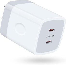 Viviber 40W (PD充電器 USB-C 2ポート) Type-C 急速充電器 タイプCコンセント【PSE適合商品】純正 ACアダプター iPhone15 電源アダプター タイプC スマホ充電器 アンドroid各種対応 (ホワイト)