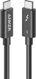 Anker USB-C & USB-C Thunderbolt 3 ケーブル (0.5m ブラック)【100W出力 / 40Gbps / 高速データ転送 / 4K対応 / 5K対応】MacBook/iPad Pro/iPad Air 他対応