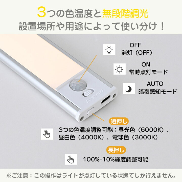 楽天市場】＼2026年進級品！大容量4000mAh ／センサーライト 室内 人感 